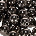 Ozdobné korálky antracit metalíza 14mm 35 ks | Floristik24.cz