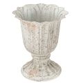 Floristik24 Dekorativní trofejní kovový kalich vintage vzhled šedá bílá V14,5cm