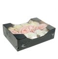 Floristik24 Deco rose mix bílá, růžová, krémová Ø7,5cm 12ks