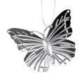 Floristik24 Dekorativní motýlci k zavěšení stříbrní 5cm 36ks