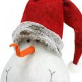 Floristik24 Deco sněhulák s kloboukem Adventní dekorace Vánoční figurka V38cm
