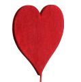 Floristik24 Deko zátka ve tvaru srdce červená 5,5cm L28cm 24ks
