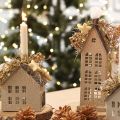 Dekorativní hvězdy vločkové rozptyl dekorace žlutohnědé Ø4/5cm 40 ks | Floristik24.cz