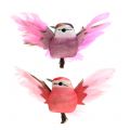 Floristik24 Dekorativní ptáčci na klipu růžová / fialová 9cm 8ks