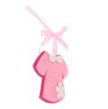 Floristik24 Ozdoba k porodu filcové šaty růžové 7cm 20ks