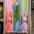 Floristik24 Deco králík vločkovaný meruňka, velikonoční dekorace V30cm 2ks