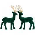 Floristik24 Deco jelen zelená a zlatá vánoční dekorace figurky jelenů 20cm 2ks