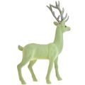 Floristik24 Dekorativní jelen sob vánoční figurka zelená šedá V37cm