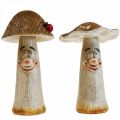 Floristik24 Deco houby Podzimní dekorace vtipné houby Ø15/12cm V22/25cm 2ks