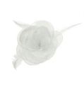 Floristik24 Dekorativní růže s peříčky na klipu bílá 2ks