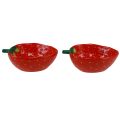 Floristik24 Dekorační miska jahodová keramická miska červená 12,5×15,5cm 2ks