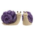 Floristik24 Dekorativní šneci dekorativní figurky fialová béžová levandule 12cm 2ks