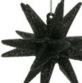Floristik24 Deco stars černá slída 7,5cm 8ks