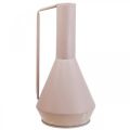 Floristik24 Dekorativní váza kovová dekorativní džbán světle růžová 19,5cm V38,5cm