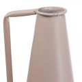 Floristik24 Dekorativní váza kovová dekorativní džbán růžová kónická 15x14,5x38cm