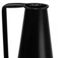 Floristik24 Dekorativní váza kovová černá dekorativní džbán kónická 15x14,5x38cm