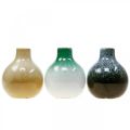 Floristik24 Dekorativní vázy, keramické vázy sada kulové V10,5cm Ø9cm 3ks