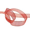 Deko stuha s lurexovými pruhy červená 25mm 20m | Floristik24.cz