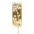 Floristik24 Ozdobná stuha zlatá s perličkami 10mm 8m