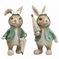 Floristik24 Deko figurky deko králík s deštníkem V10,5cm 4ks