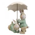 Floristik24 Deco figurky králičí pár Deco králíci s deštníkem V22cm