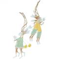 Floristik24 Deko figurky zajíčků, kovová dekorace, velikonoční zajíčci na zavěšení, jarní dekorace 4ks
