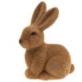 Floristik24 Deco králík flockovaný hnědý 15cm 4ks