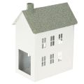 Floristik24 Dekorativní kovový domeček ve tvaru domu s okny a komínem, 22 cm