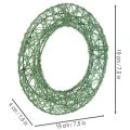 Zelený dekorativní věnec z drátěného pletiva pro kutilské projekty, 19 cm, 2 kusy | Floristik24.cz