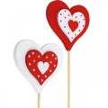 Floristik24 Dekorativní špunt srdce, svatební dekorace, květinová dekorace na Valentýna, srdíčková dekorace 18ks