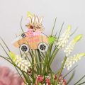 Floristik24 Dekorační špunt králík do auta dřevo Velikonoční dekorace mrkev 9 × 7,5 cm 16 kusů