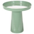 Floristik24 Dekorativní kovový talíř, zelený, kulatý podstavec, tác na květinovou výzdobu, 20 cm