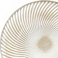 Floristik24 Dekorativní talíř kulatý bílohnědé drážky stolní dekorace Ø40cm V4cm