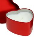 Floristik24 Vonné svíčky ve tvaru srdce růžová / červená 7cm x 3,5cm 2ks
