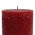 Floristik24 Jednobarevné svíčky tmavě červené 85x150mm 2ks