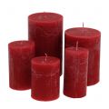 Floristik24 Jednobarevné svíčky tmavě červené různé velikosti