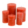 Floristik24 Barevné svíčky oranžové různých velikostí