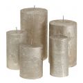 Floristik24 Barevné svíčky platinové různé velikosti
