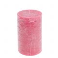 Floristik24 Jednobarevné svíčky růžové 85x150mm 2ks