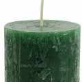 Floristik24 Jednobarevné svíčky Tmavě zelené sloupové svíčky 60×110mm 4ks