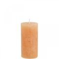 Floristik24 Jednobarevné svíčky Orange Peach sloupové svíčky 50×100mm 4ks