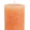 Floristik24 Jednobarevné svíčky Orange Peach sloupové svíčky 60×100mm 4ks