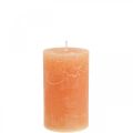 Floristik24 Jednobarevné svíčky Orange Peach sloupové svíčky 60×100mm 4ks