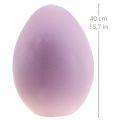 Floristik24 Velikonoční vajíčko plastové velké dekorativní vajíčko fialové vločkované 40cm