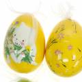 Floristik24 Dekorativní velikonoční kytice vajíčko k zavěšení žlutá, zelená as H7cm 6ks