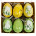 Floristik24 Dekorativní velikonoční kytice vajíčko k zavěšení žlutá, zelená as H7cm 6ks
