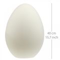 Floristik24 Velikonoční vajíčko velké smetanové ozdobné vajíčko vločkované dekorace do výlohy 40cm