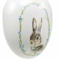 Floristik24 Vajíčko na zavěšení keramický králík bílý Ø5,5cm V7,6cm 12ks