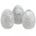 Floristik24 Velikonoční vajíčko nostalgický motiv ptáčka Velikonoční dekorace k umístění bílá V9,5cm 3ks