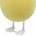 Floristik24 Dekorativní vajíčko s nožičkami žluté stolní dekorace Velikonoční dekorativní figurka vajíčko V25cm
